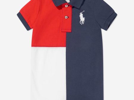 Ralph Lauren Baby Boys Polo Romper in Multicolour Online Hot Sale