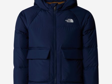 The North Face Boys Down Fleece Lined Parka in Navy Fashion