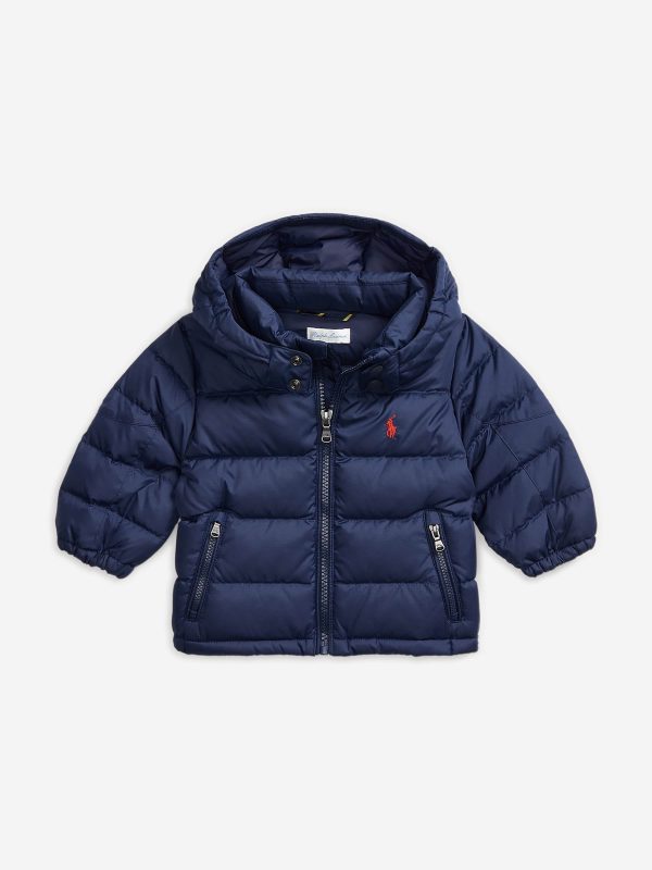 Baby Boys Puffer Jacket in Navy Hot on Sale