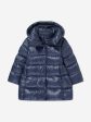 Ralph Lauren Girls Down Padded Long Coat in Navy on Sale