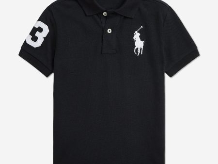 Ralph Lauren Boys Logo Polo Shirt in Black For Cheap