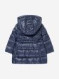 Ralph Lauren Girls Down Padded Long Coat in Navy on Sale