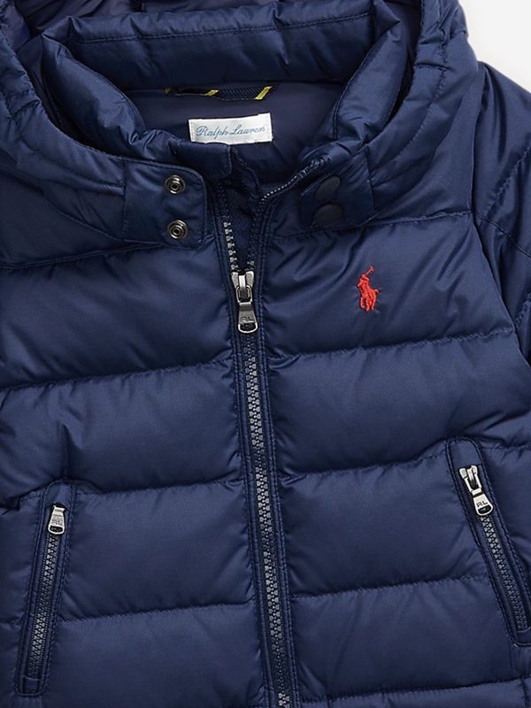 Baby Boys Puffer Jacket in Navy Hot on Sale