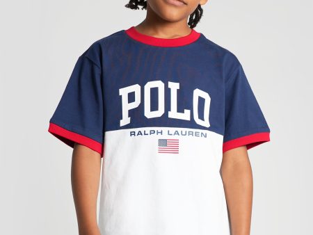 Ralph Lauren Boys Polo T-Shirt in White on Sale