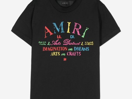 Amiri Kids Arts District Scribble T-Shirt in Black Online Sale