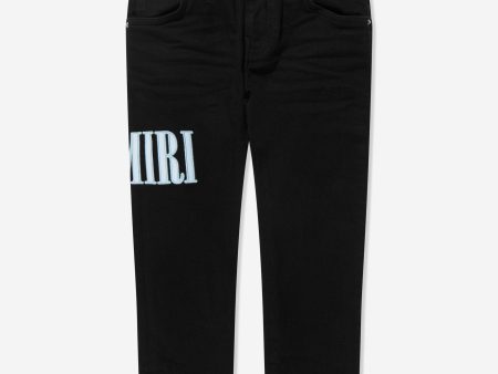 Amiri Boys Logo Jeans in Black Cheap