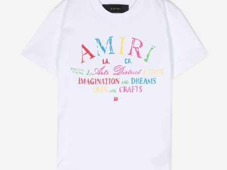 Amiri Kids Arts District Scribble T-Shirt in White Online now