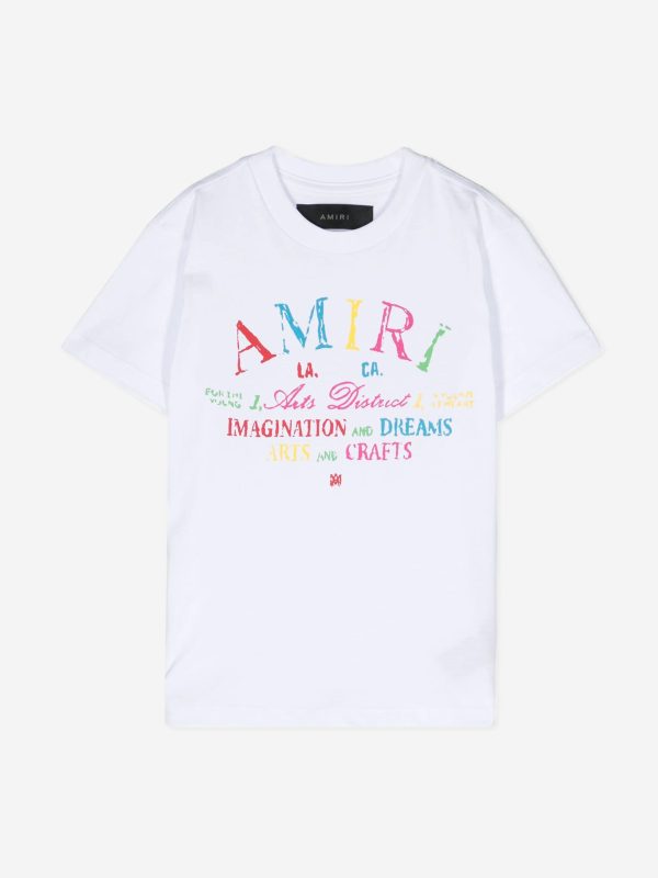 Amiri Kids Arts District Scribble T-Shirt in White Online now