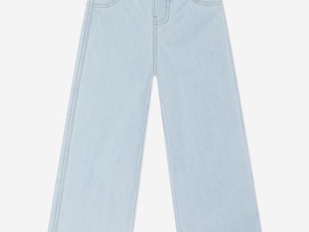 Aigner Girls Sweat Denim Trousers in Blue For Sale