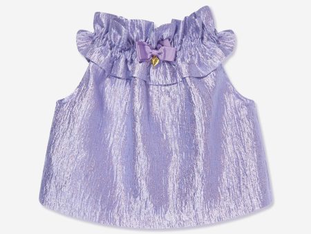 Angels Face Girls Ruthie Metallic Top in Purple Online now