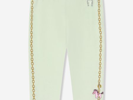 Aigner Baby Girls Logo Leggings in Green Discount