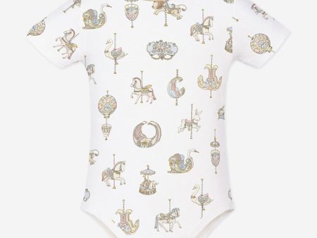 Atelier Choux Baby Carousel Onesie in White Online now