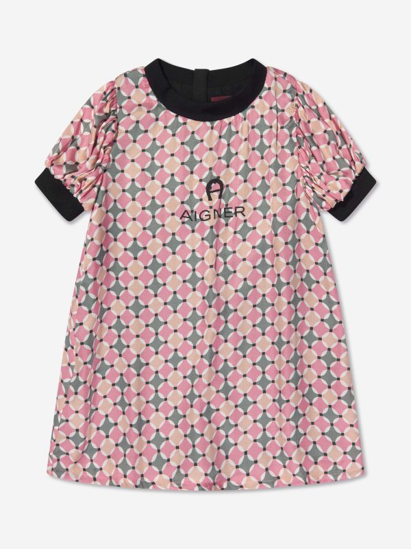 Aigner Girls Patterned Dress in Pink Fashion