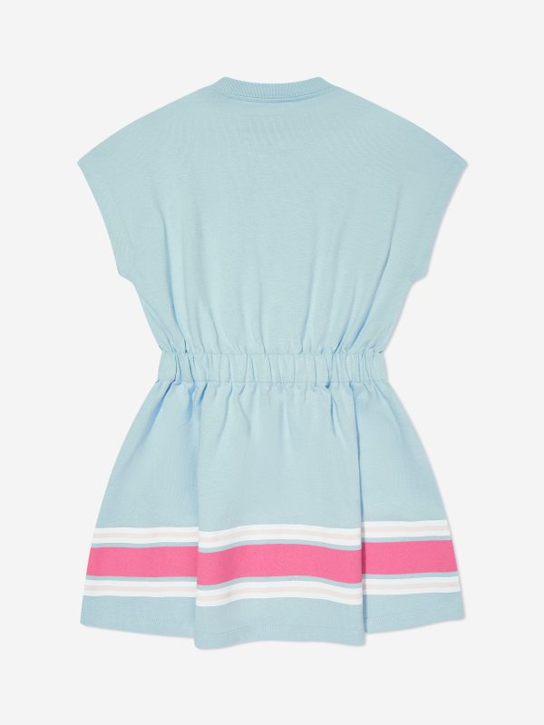 Amiri Girls Logo Stripe T-Shirt Dress in Blue Cheap