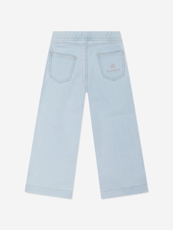 Aigner Girls Sweat Denim Trousers in Blue For Sale