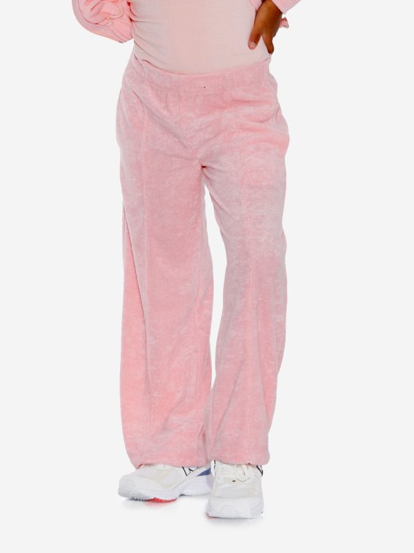 AY by AYLA Girls Towelling Flared Trousers in Pink For Cheap