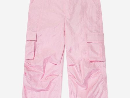 AY by AYLA Girls Nylon Cargo Trousers in Pink Hot on Sale