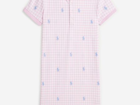 Ralph Lauren Girls Gingham Polo Dress in Pink Online