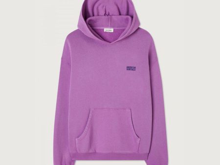 Women Purple Hooded Cotton Sweatshirt Online Sale