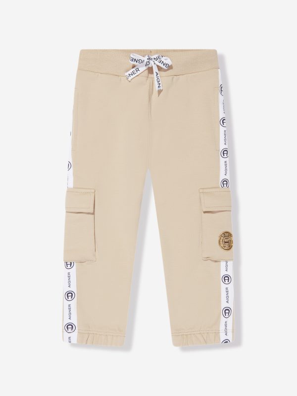 Aigner Baby Boys Cargo Joggers in Beige Supply