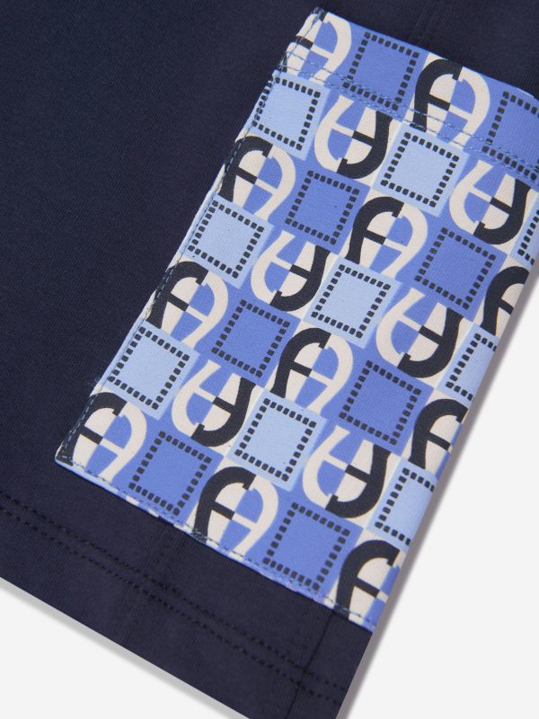 Aigner Boys Pocket Bermuda Shorts in Navy Online now