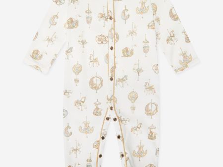 Atelier Choux Baby Carousel Classic Playsuit in White Supply