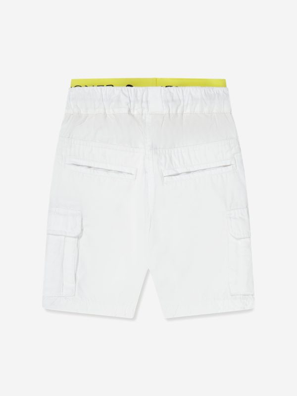 Aigner Boys Embroidered Bermuda Shorts in White Fashion