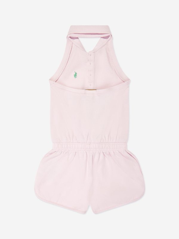 Ralph Lauren Girls Halterneck Playsuit in Pink For Discount