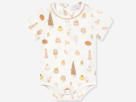 Atelier Choux Baby Classic Bodysuit in White on Sale