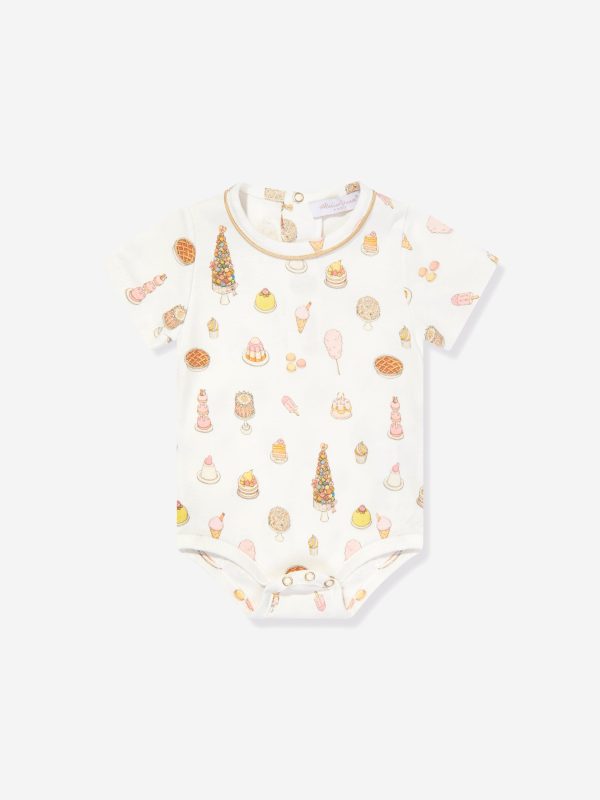 Atelier Choux Baby Classic Bodysuit in White on Sale