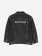 Balenciaga Kids Denim Jacket in Black Sale