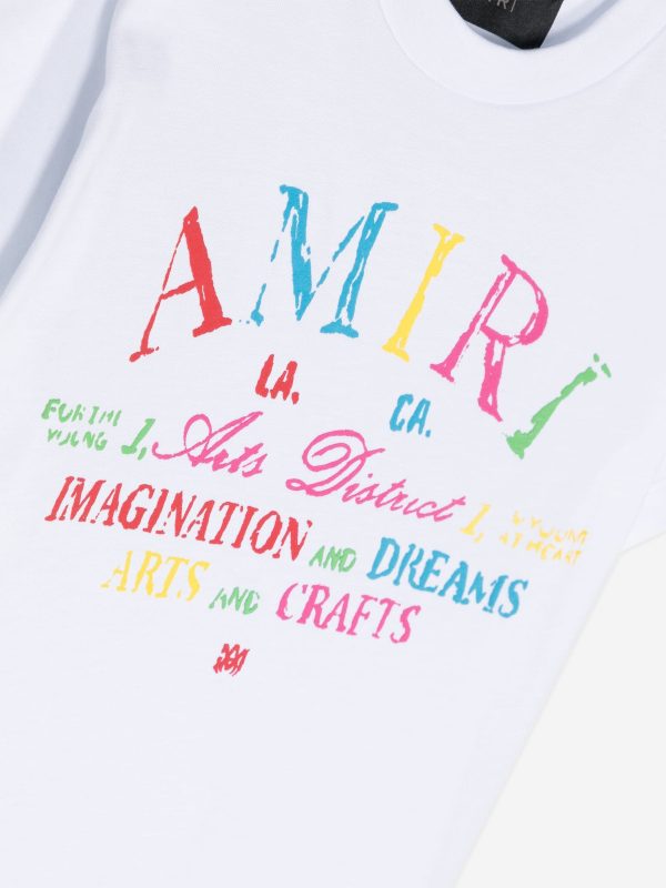 Amiri Kids Arts District Scribble T-Shirt in White Online now