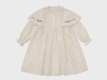 Girls White Embroidered Cotton Dress Discount