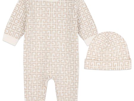 Baby Boys & Girls Beige Cotton Babysuit Set Online now