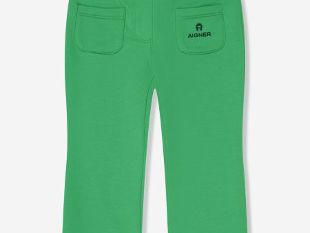 Aigner Baby Girls Logo Joggers in Green Fashion