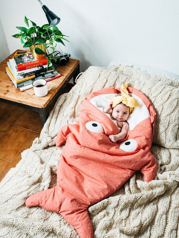 Baby Bites Baby Constellations Summer Shark Sleeping Bag in Coral Online Hot Sale