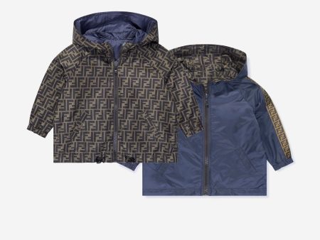 Kids Reversible K-Way Jacket in Blue For Cheap