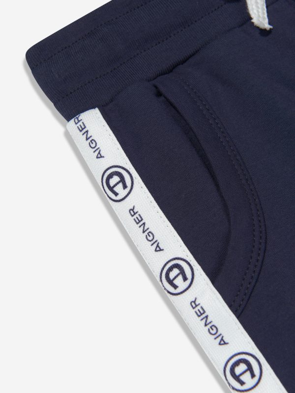 Aigner Boys Logo Shorts in Navy For Discount