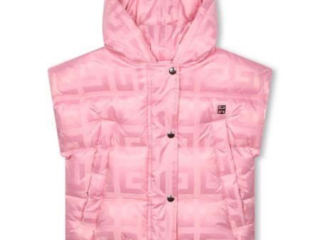 Girls Pink Padded Down Gilet on Sale