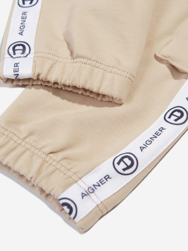 Aigner Baby Boys Cargo Joggers in Beige Supply