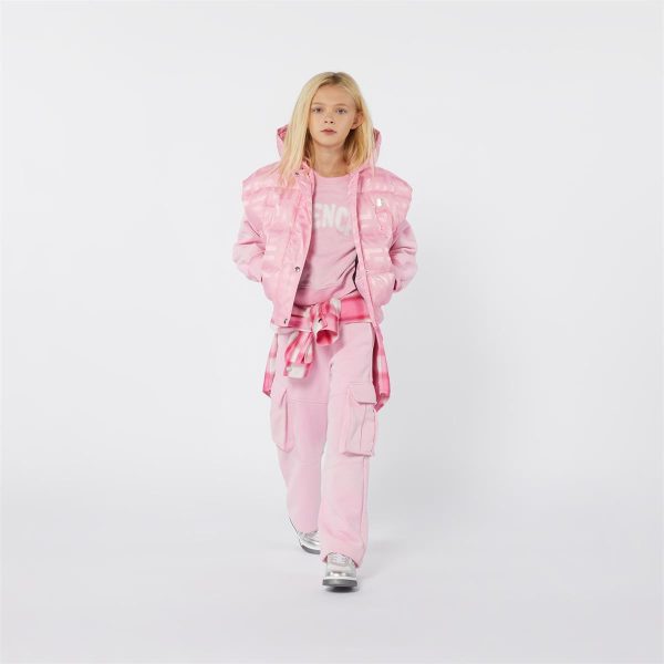 Girls Pink Padded Down Gilet on Sale