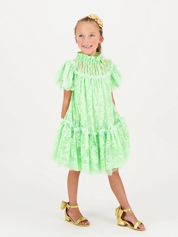 Angels Face Girls Vida Lace Dress in Green Sale