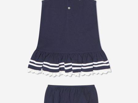 Ralph Lauren Baby Girls Sailor Polo Dress in Navy For Cheap