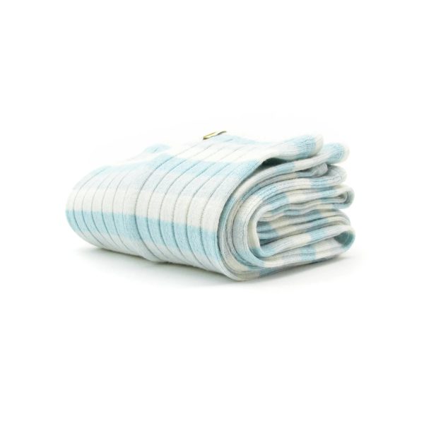 Adult Light Blue Stripes Ballet Warm Up Socks For Sale