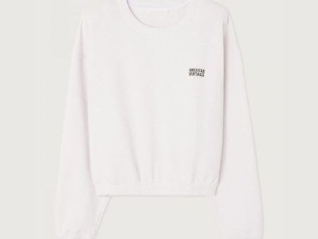 Women White Cotton Sweatshirt For Discount