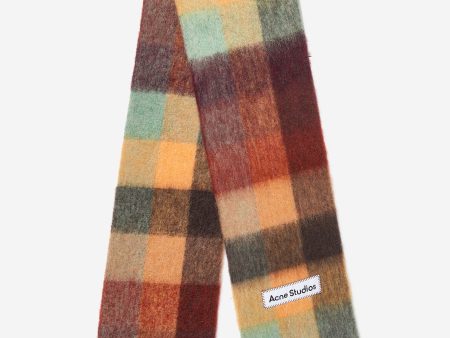 Acne Studios Kids Mohair Checked Scarf in Brown (250 CM) Online Hot Sale