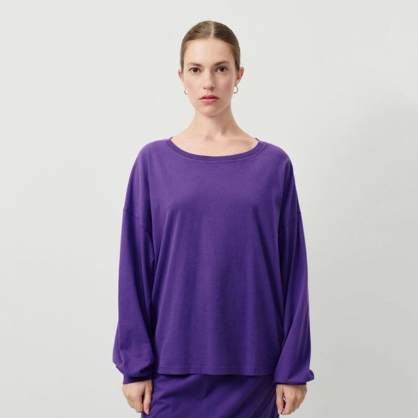 Women Purple Cotton T-Shirt Online Sale