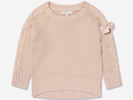 Angels Face Girls Macy Chunky Jumper in Pink on Sale