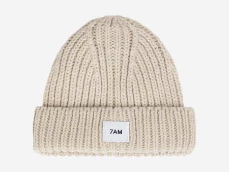 7AM Enfant Baby Chunky Beanie Hat in Beige For Sale