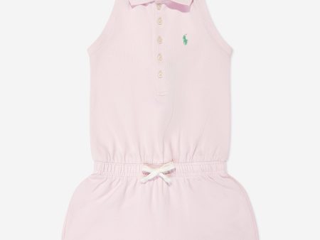 Ralph Lauren Girls Halterneck Playsuit in Pink For Discount